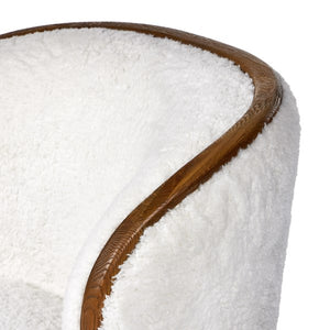 Kittridge Swivel Chair-Ivory Angora