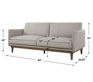 Uttermost Freefall Gray Ceruse Sofa