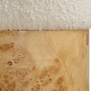 Uttermost Swirls Poplar Ivory Ottoman