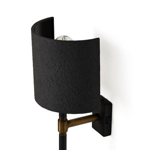 Maurice Sconce-Matte Black Plaster