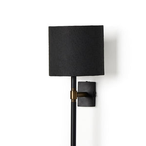 Maurice Sconce-Matte Black Plaster