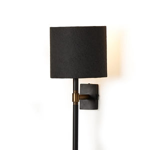 Maurice Sconce-Matte Black Plaster