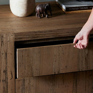 Abaso Nightstand-Rustic Wormwood Oak