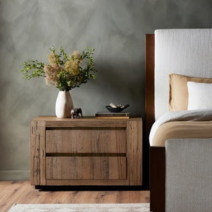 Abaso Nightstand-Rustic Wormwood Oak