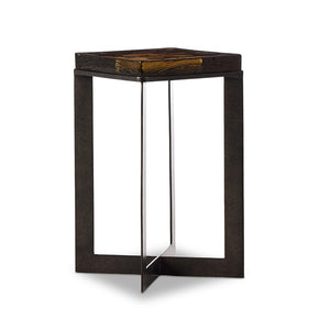 Lennie Cast Glass End Table-Amber