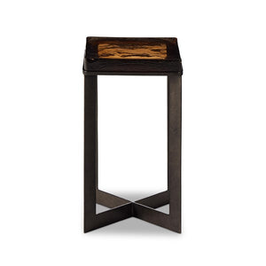 Lennie Cast Glass End Table-Amber