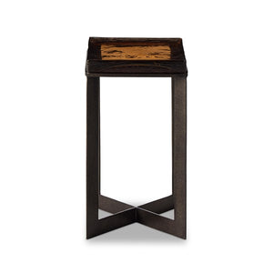 Lennie Cast Glass End Table-Amber