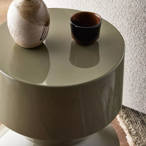 Ara End Table - Moss Lacquered Concrete