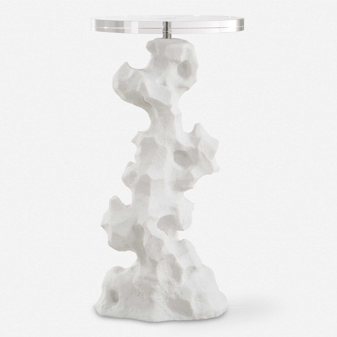 Uttermost Remnant White Stone Drink Table
