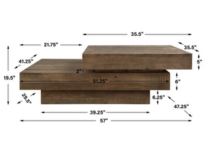 Uttermost Rustic Planes Modern Coffee Table