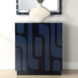Uttermost Valeria 2 Door Glossy Blue Cabinet