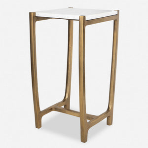 Uttermost Affinity White Marble Accent Table