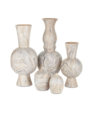 Gray Tall Marbleized Vase