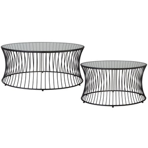 Cage Set of 2 Round Coffee Tables