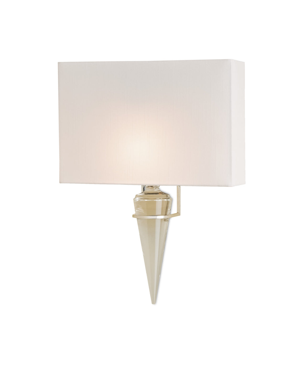 Larsen Nickel Wall Sconce - White Shade