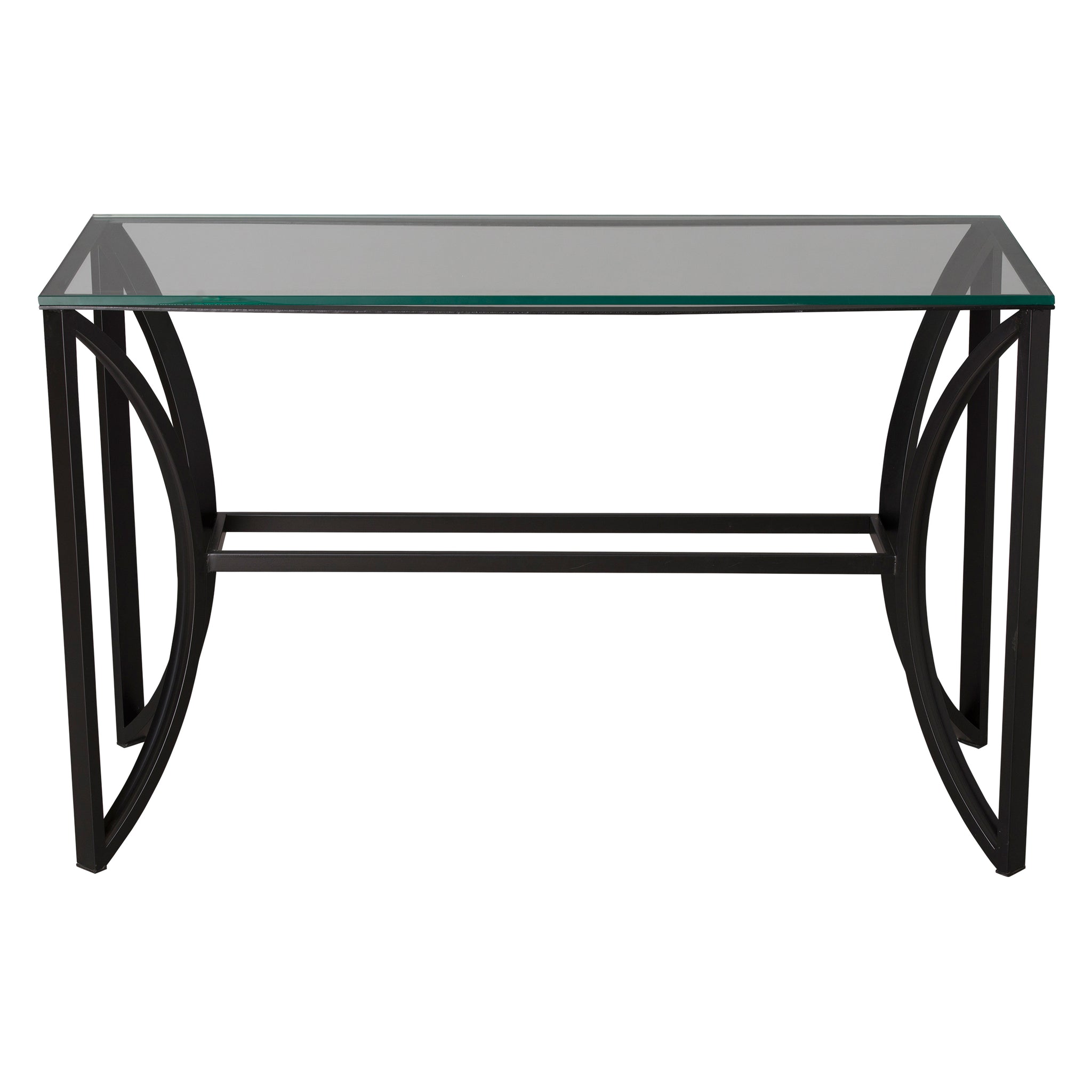 Archer Sofa Table Black, W/Glass 48X18X30"H