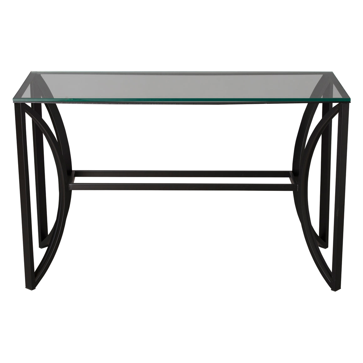 Archer Sofa Table Black, W/Glass 48X18X30"H