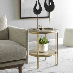 Uttermost Elise Round Brass Side Table