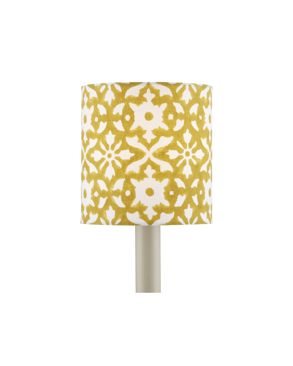 Block Print Gold Drum Chandelier Shade