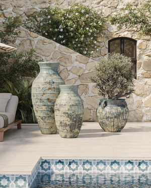 Ragusa Large Antique Blue Drip Urn