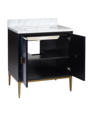 Kallista 30" Blue Vanity with Rectangular Undermount Sink