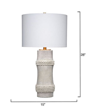 Rail Polyresin Table Lamp, White