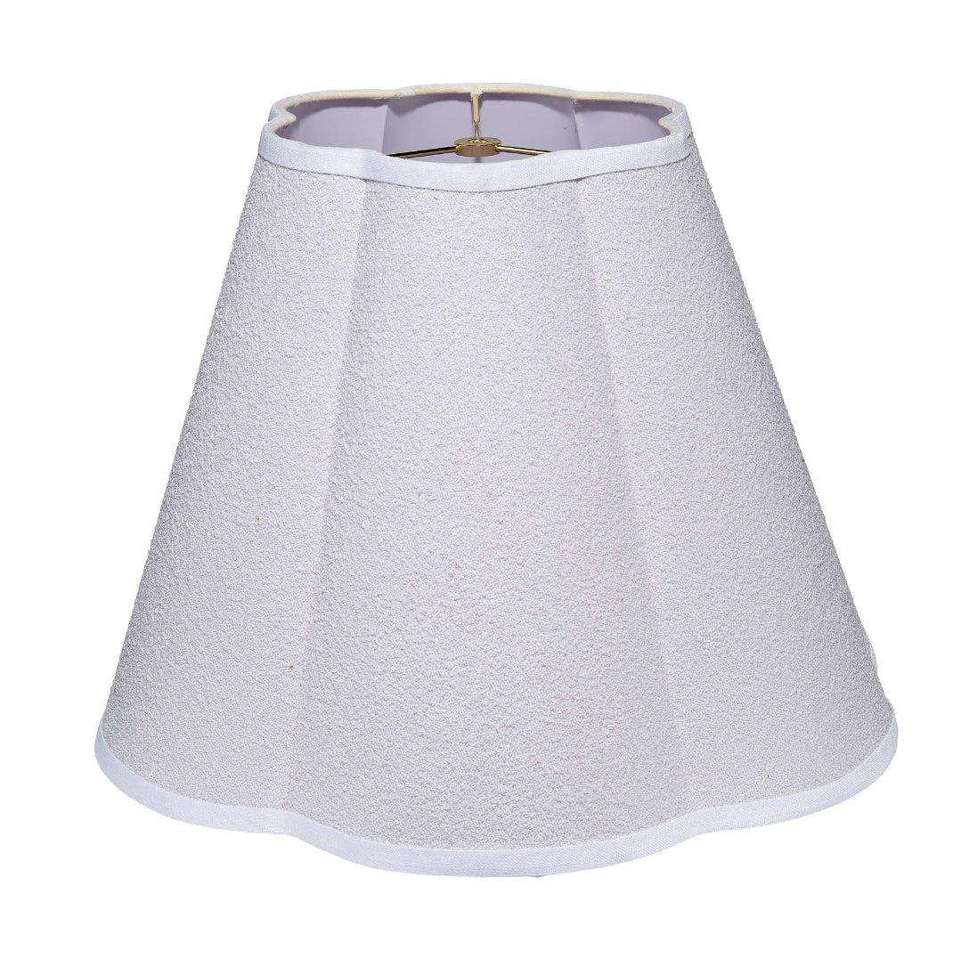 Scalloped 100% White Polyester Shade, Large