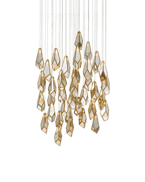 Glace Mirror 36-Light Round Multi-Drop Pendant