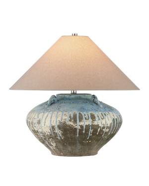 Catania Antique Blue Drip Table Lamp