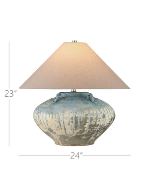 Catania Antique Blue Drip Table Lamp