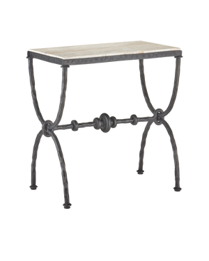 Agora White Travertine Side Table