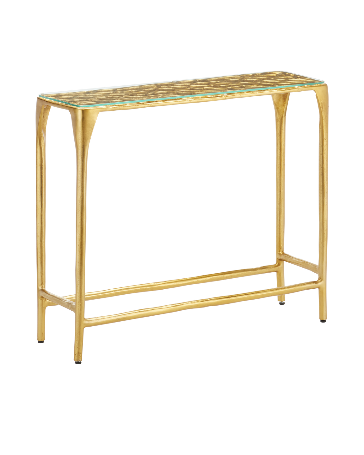 Honeycomb Gold Console Table