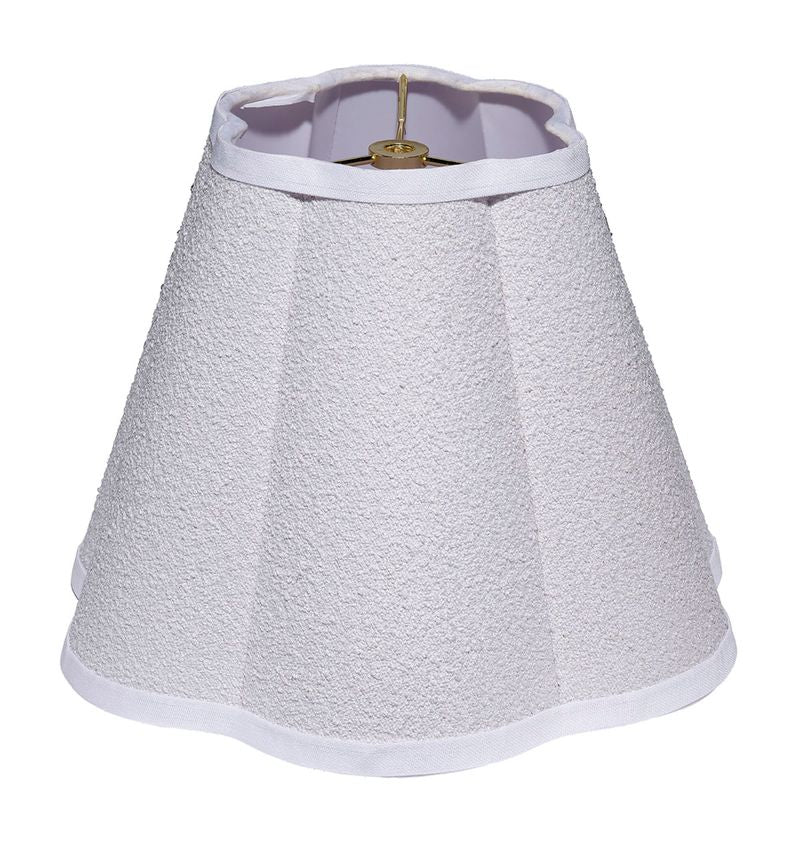 Scalloped 100% White Linen Shade, Small