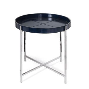 Derby Leather Tray Table (Blue)