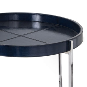 Derby Leather Tray Table (Blue)