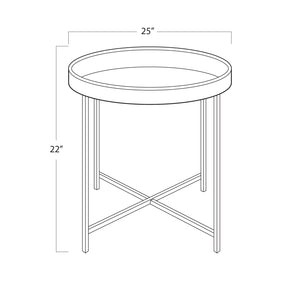 Derby Leather Tray Table (Blue)