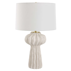 Uttermost Wrenley Ridged White Table Lamp