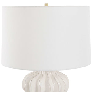 Uttermost Wrenley Ridged White Table Lamp
