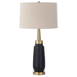 Uttermost Spyglass Black Wood Grain Table Lamp