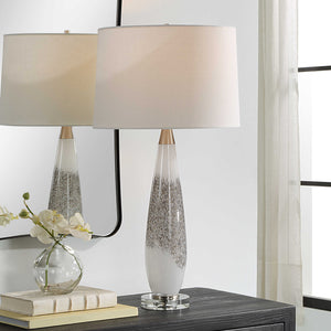 Uttermost Quinn White & Silver Table Lamp