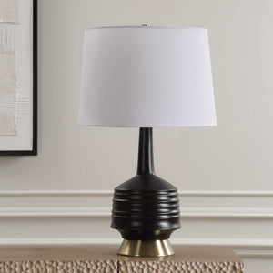 Uttermost Foster Black Glaze Table Lamp