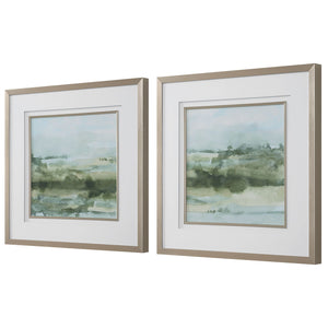 Uttermost Soft Sage Abstract Landscape Prints Set/2