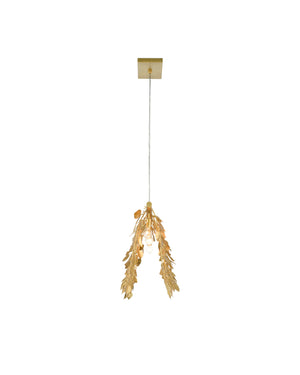 Golden Eucalyptus Rectangular Chandelier