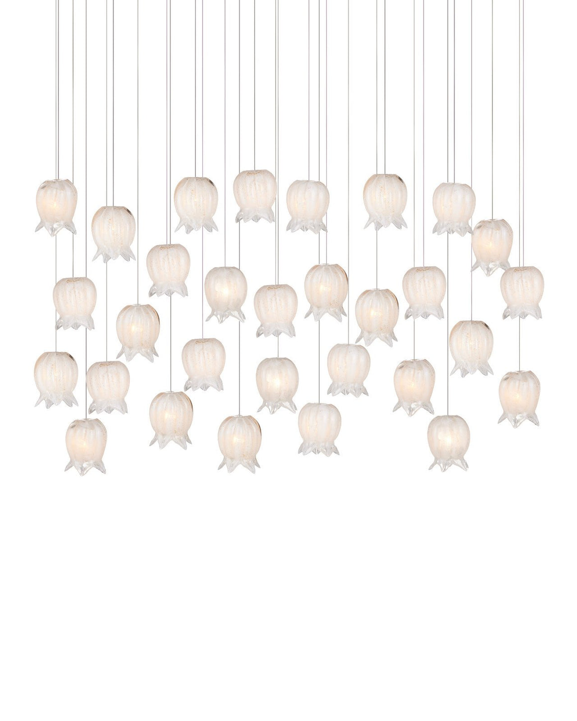 Polpo White 30-Light Linear Multi-Drop Pendant