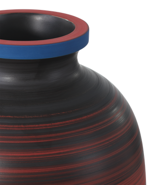 Happy 80's Black, Blue, Red & Orange Vase Set of 3