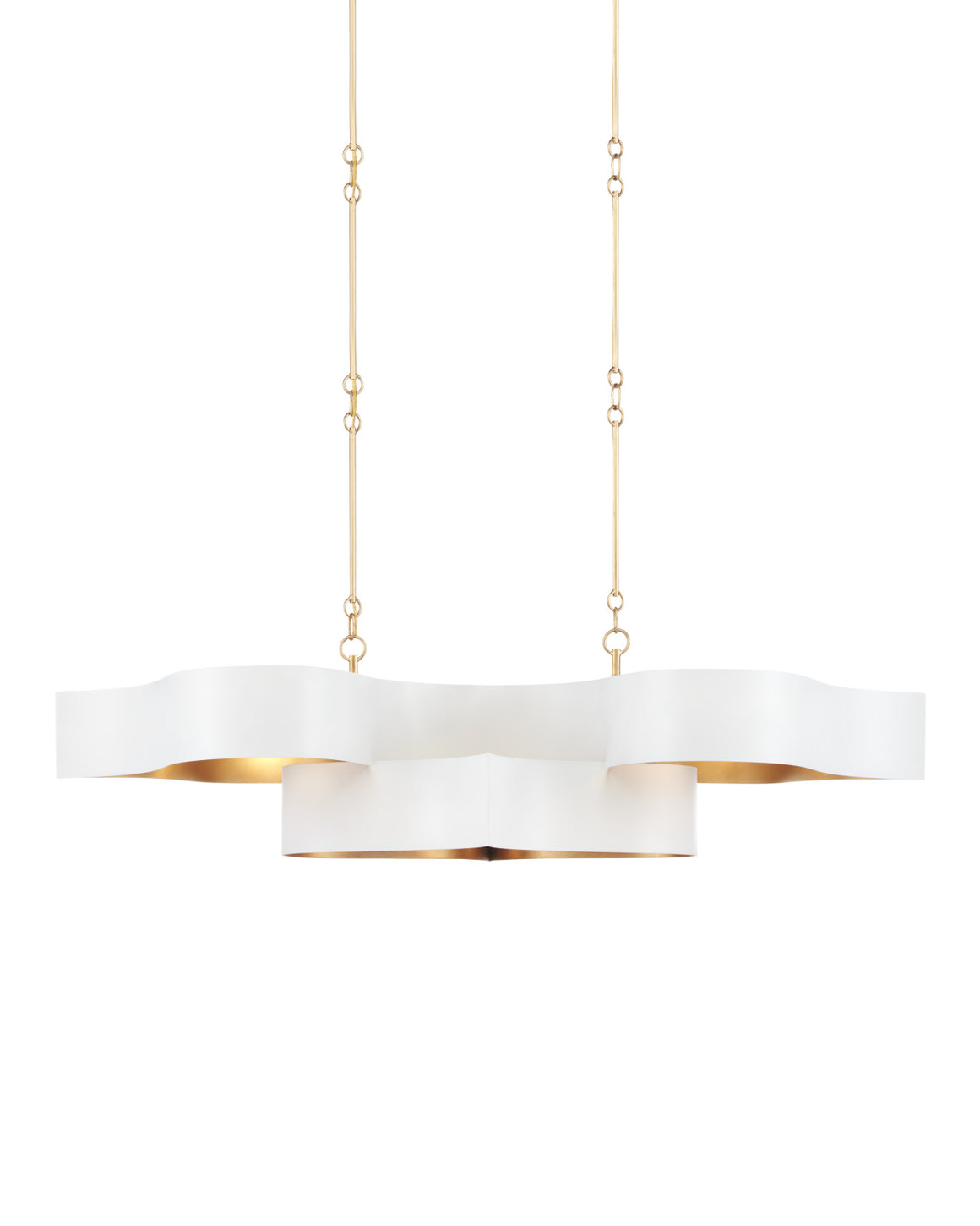 Grand Lotus White Oval Chandelier