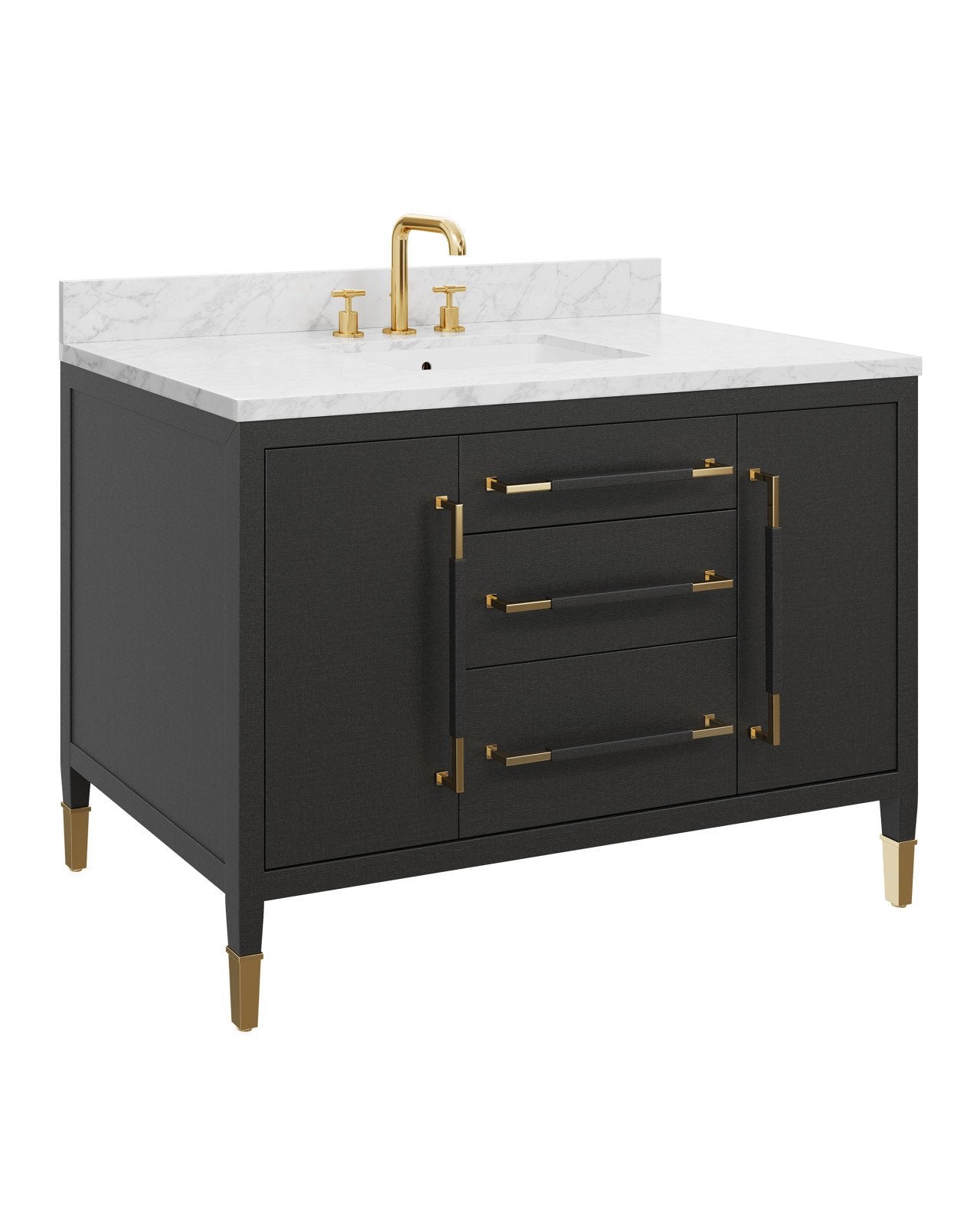 Verona 48" Black Vanity with Rectangular Undermount Sink