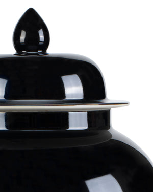 Imperial Black Large Temple Jar