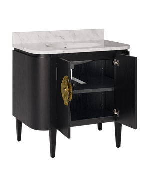 Briallen 36" Black Vanity with Oval Undermount Sink