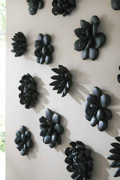 black succulent wall planter Laui Succulent Wall Art, Smooth Matte Black